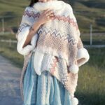 Buddha Stones Tibetan Multicolored Wavy Lines Knitted Striped Shawl Coat Winter Cozy Travel Scarf Wrap Tibetan Shawl BS 25