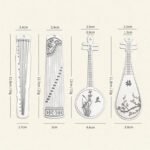 Buddha Stones Classical Musical Instruments Pipa Guzheng Guqin Ruan Metal Bookmarks Tassel With Gift Box Bookmarks BS 31