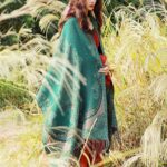 Buddha Stones Tibetan Vine Leaves Pattern Design Shawl Cozy Travel Scarf Wrap Tibetan Shawl BS 34