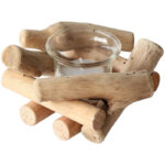 Buddha Stones Wood Candlestick Home Candle Holder Decoration Candle Holder BS 19