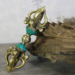 Buddha Stones Tibetan Five Prong Vajra Dorje Handcrafted Nepal Spiritual Power Copper Decoration Dorje BS 1