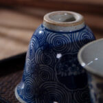 Buddha Stones Jingdezhen Blue and White Porcelain Hand Painted Lotus Plum Blossom Ceramic Teacup Kung Fu Tea Cups Cup BS 7