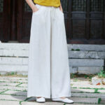 Buddha Stones Plain Wide Leg Pants Dance Women's Yoga Pants With Pockets Wide Leg Pants BS 18