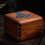 Buddha Stones Antique Flower Leaf Handmade Rosewood Jewelry Storage Box Wooden Gift Organizer Box Jewelry Storage Box BS 18