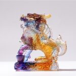 Buddha Stones Feng Shui Kirin Handmade Liuli Crystal Art Piece Fortune Home Office Decoration Decorations BS 4
