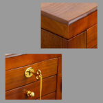 Buddha Stones Vintage Large Capacity Wooden Jewelry Box Jewelry Storage Box With Mirror Jewelry Box BS 9