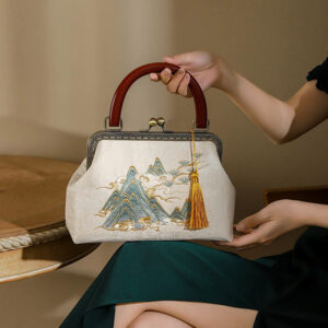 Buddha Stones Landscape Painting Jacquard Handbag Crossbody Bag Crossbody Bag&Handbags BS Landscape Painting Jacquard 27*8*16cm
