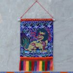 Buddha Stones Feng Shui Kirin Spiritual Colorful Tassel Wall Art Wall Art BS Blue