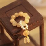 Buddha Stones Citrine Peace Buckle Prosperity Happiness Wrist Mala Wrist Mala BS 1