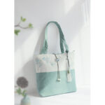 Buddha Stones Pear Flower Plum Peach Blossom Bamboo Embroidery Canvas Large Capacity Shoulder Bag Tote Bag Bag BS 3