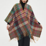 Buddha Stones Tibetan Shawl Colorful Wavy Line Tassels Winter Cozy Travel Scarf Wrap Tibetan Shawl BS 6