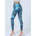 Buddha Stones Leaves Print Pants Sports Fitness Yoga High Waist Leggings Women's Yoga Pants Leggings BS 7