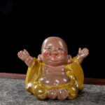 Buddha Stones Color Changing Laughing Buddha Resin Tea Pet Wealth Home Figurine Decoration Decorations BS 3