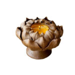 Buddha Stones Lotus Flower Ceramic Candle Holder Incense Burner Home Offering Decoration Candle Holder BS 12