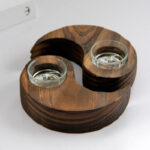Buddha Stones Yin Yang Wood Candle Holder Meditation Rituals Use Items Candle Holder BS 19