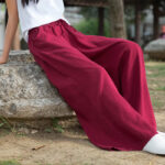 Buddha Stones Plain Wide Leg Pants Dance Women's Yoga Pants With Pockets Wide Leg Pants BS 44