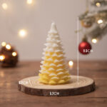 Buddha Stones Christmas Tree Scented Soy Wax Candle Gift For Family Friends Candles BS Yellow Cedar Christmas Tree(Lime Basil & Mandarin)