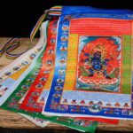 Buddha Stones Tibetan 10 Colors Windhorse Buddha Healing Auspicious Outdoor Mulberry Silk Prayer Flag TIBETAN PRAYER FLAGS buddhastoneshop 13