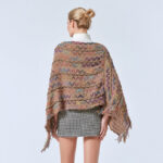 Buddha Stones Tibetan Colorful Striped Shawl Tassels Pullover Winter Cozy Travel Scarf Wrap Tibetan Shawl BS 24