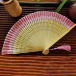 Buddha Stones Simple Hollow Engraved Handheld Bamboo Folding Fan Folding Fan BS 6