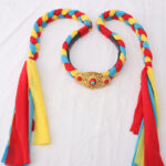Buddha Stones Tibetan Colorful Tassel Beads Hair Decoration Hair Accessories Decorations BS Yellow Prismatic