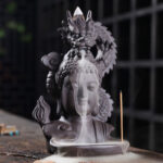 Buddha Stones Dragon Buddha Auspicious Clouds Purple Clay Healing Incense Burner Decoration Incense Burner BS Buddha Dragon 10.5*9.5*17cm