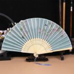 Buddha Stones Classic Birds Singing Flowers Handheld Bamboo Folding Fan Folding Fan BS Birds Flowers