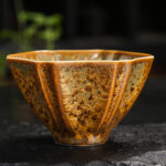 Buddha Stones Colorful Brown Ceramic Teacup Kung Fu Tea Cup Bowl Cup BS 9.2cm*5.5cm*120ml Without Gift Box
