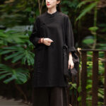 Buddha Stones Vintage Cotton Linen Blouse Women Long Sleeve Shirt Chinese Hanfu Top Long Sleeve Shirt BS 18