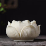 Buddha Stones Mini Ivory Fruit Kwan Yin Avalokitesvara Lotus Wealth Desk Decoration Decorations BS 7