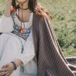 Buddha Stones Tibetan Shawl Striped Diamond Pattern Winter Warm Soft Scarf Tibetan Shawl BS 14