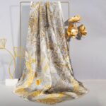 Buddha Stones Jungle Oil Painting Auspicious Clouds 100% Mulberry Silk Scarf Premium Grade 6A Double-sided Silk Neck Scarf Silk Shawl BS Jungle Secret(Summer Primeval Forest)