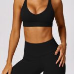 Buddha Stones Women Short Sleeve T-Shirt Top High Waist Leggings Pants For Sports Yoga 2-Piece Outfit BS 11