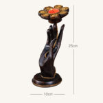 Buddha Stones Hand Pattern Wood Candlestick Home Candle Holder Decoration Candle Holder BS 21