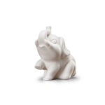 Buddha Stones Small Elephant Statue White Porcelain Ceramic Strength Home Desk Decoration Decorations BS 12