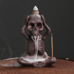 Buddha Stones Little Skull Ghost Purple Clay Backflow Smoke Fountain Peace Incense Burner Decoration (Extra 30% Off | USE CODE: FS30) Incense Burner BS Little Ghost/Don't Listen