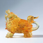 Buddha Stones Feng Shui Dragon Turtle Handmade Liuli Crystal Art Piece Home Office Decoration Decorations BS 13