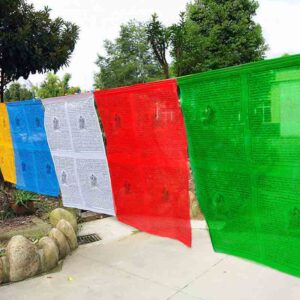 Buddha Stones Tibetan 5 Colors Windhorse Auspicious Outdoor 25 Pcs Prayer Flag TIBETAN PRAYER FLAGS buddhastoneshop 11.3m