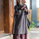 Buddha Stones Vintage Cotton Linen Blouse Women Long Sleeve Shirt Chinese Hanfu Top Long Sleeve Shirt BS 13