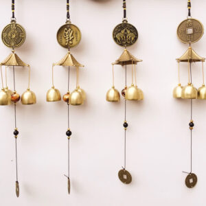 Buddha Stones Blessing Letter Elephant Bagua Auspicious Coin Wall Hanging Chime Bell Handmade Home Decoration Decorations BS main