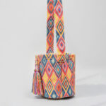 Buddha Stones Colorful Geometry Flowers Print Canvas Bucket Crossbody Bag Shoulder Bag Crossbody Bag BS 4