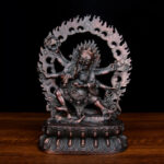 Buddha Stones Tibet Mahakala Bodhisattva Figurine Compassion Copper Statue Decoration Decorations BS Purple