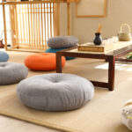 Buddha Stones Lotus Simple Pattern Linen Meditation Seat Cushion Home Living Room Decoration Decorations buddhastoneshop 4