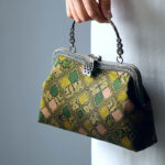 Buddha Stones Green Leaves Handbag Metal Chain Crossbody Bag Shoulder Bag Cellphone Bag Handbags BS 7