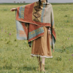 Buddha Stones Tibetan Shawl Diamond Pattern Winter Warm Cloak Scarf Tibetan Shawl BS 1