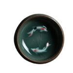 Buddha Stones Colorful Koi Fish Ceramic Teacup Kung Fu Tea Cup Bowl Cup BS 7
