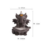 Buddha Stones Lovely Dinosaur Purple Clay Backflow Smoke Fountain Healing Incense Burner Decoration Incense Burner BS 8