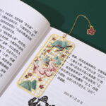 Buddha Stones Elk Koi Fish Crane Nine-Tailed Fox Metal Brass Hollow Bookmark Bookmarks BS 9