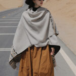 Buddha Stones Tibetan Shawl Colorful Geometry Winter Cozy Travel Scarf Wrap Tibetan Shawl BS 26