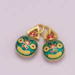 Buddha Stones Gold Swallowing Beast Family Luck Car Key Chain Phone Hanging Decoration Hanging Decoration BS 21